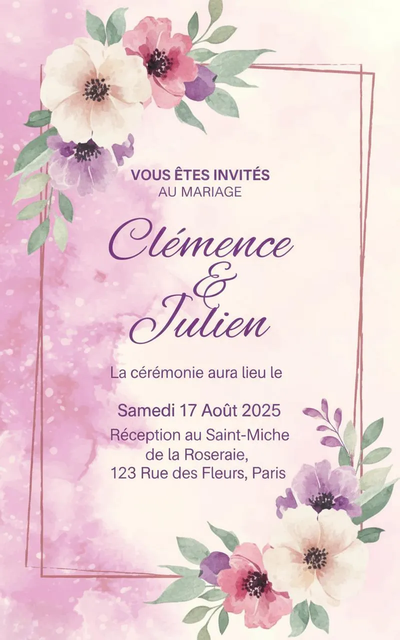 Carton d'invitation personnalisé